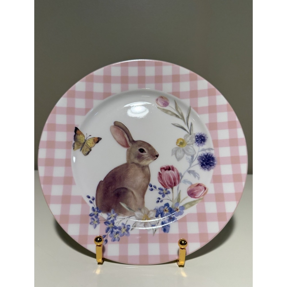 GRACE'S‎ TEAWARE Easter Bunny Rabbit 8" Salad Plates - Set of 4